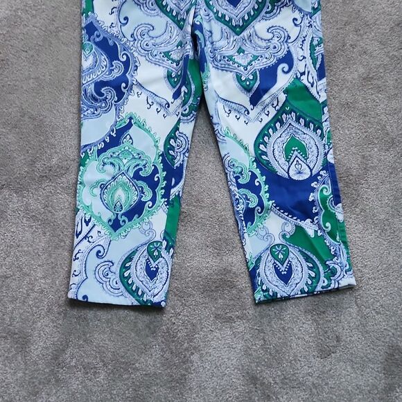 Chico's The Platinum Crop Mykonos Scarf Crop Pants Size 1 US 8 NWT - Picture 3 of 9
